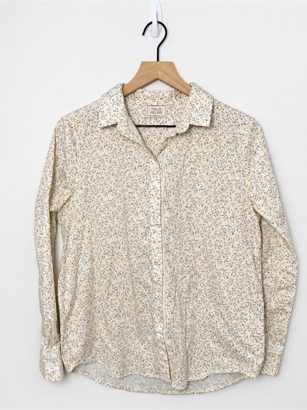 Maud Heline Brooklyn Floral Cotton Button Down Shirt Large Made NYC